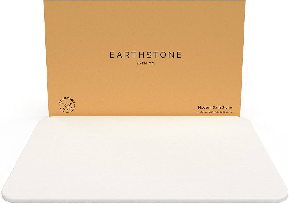 EARTHSTONE - Stone Bath Mat, Diatomaceous Earth Bath Mat, Ultra-Absorbent Non-Slip Quick Drying B... | Amazon (US)