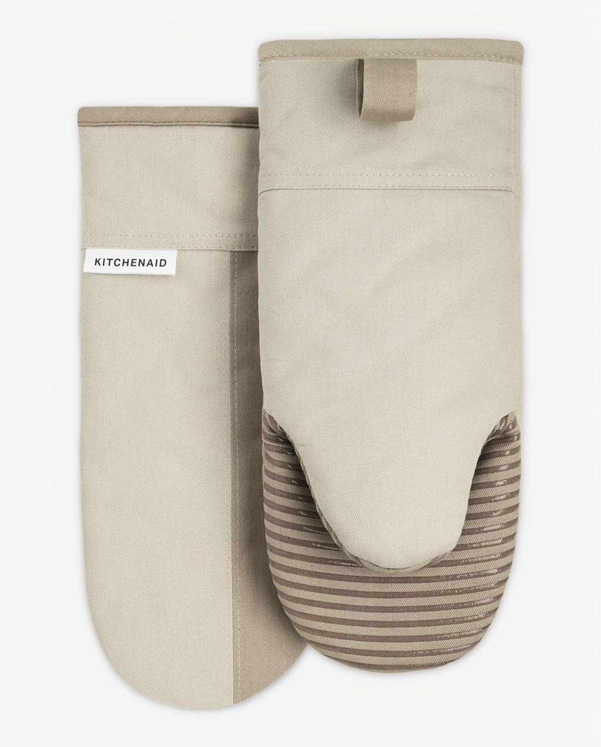 KitchenAid Beacon Two-Tone Non-Slip Oven Mitt Set, Milkshake Tan/Beige, 5.75"x13", 2 Piece | Amazon (US)