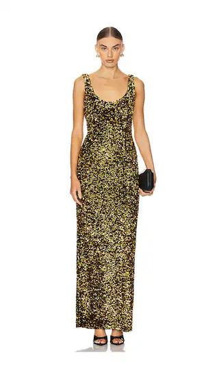 Ginger Sequin Gown in Disco Gold | Revolve Clothing (Global)