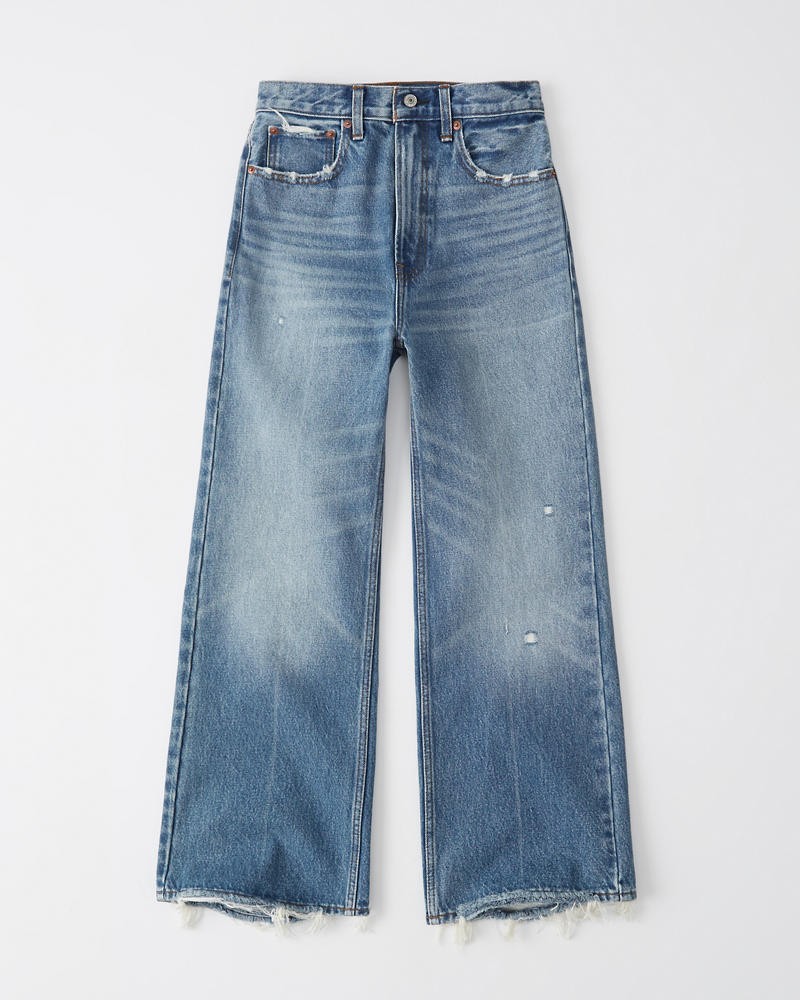 Ultra High Rise Cropped Wide-Leg Jeans | Abercrombie & Fitch US & UK