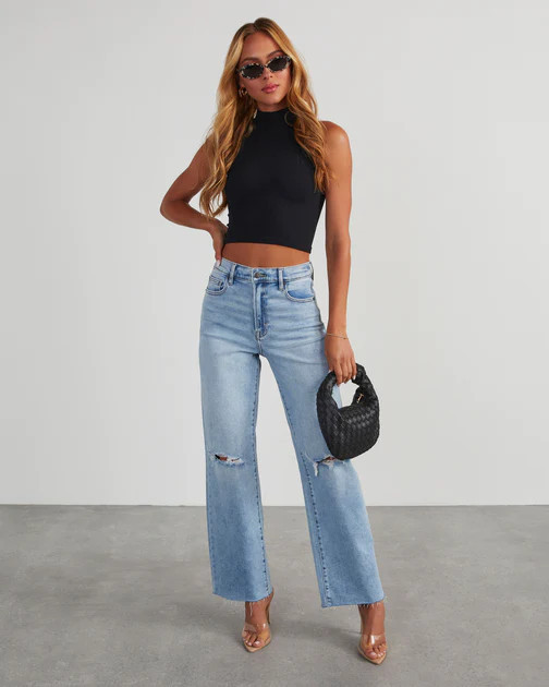 VICI Icon High Rise Straight Jeans - Light Wash | VICI