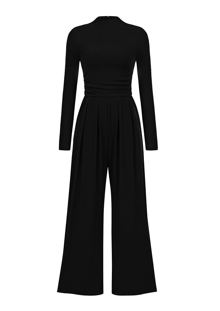 PRETTYGARDEN Jumpsuits For Women Dressy Fall Fashion Clothing 2025 Long Sleeve Mock Neck Date Nig... | Amazon (US)
