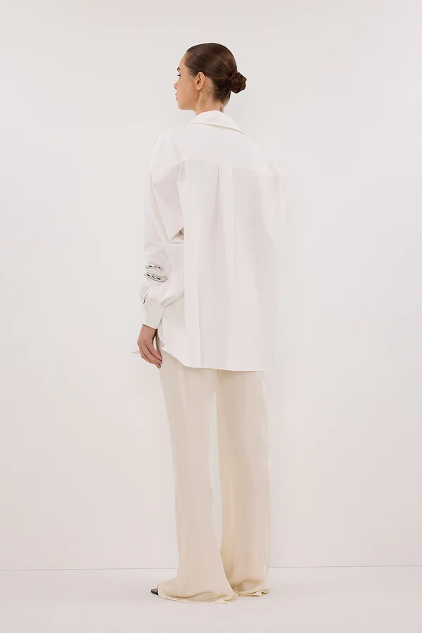 RHEA WHITE OVERSIZED COTTON SHIRT | DISSH