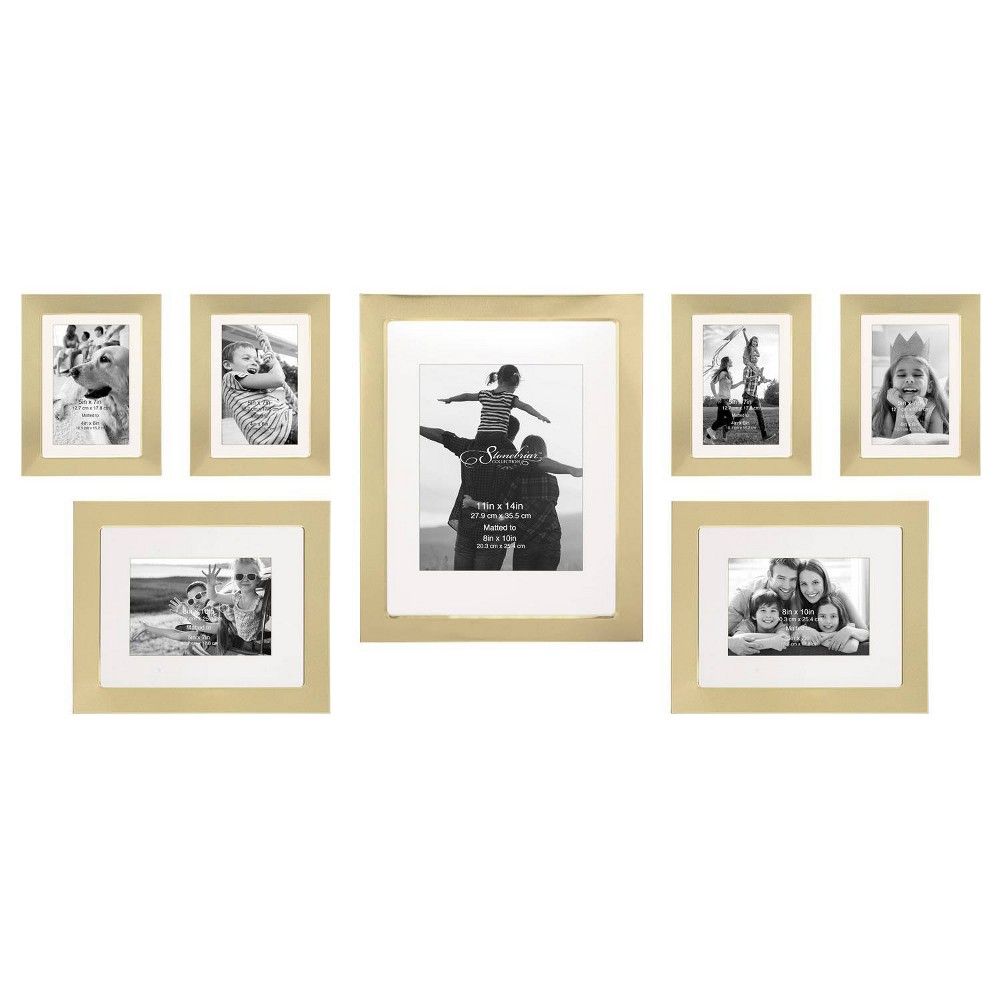 7pc Decorative Stamped Photo Frame Set Gold - Stonebriar Collection | Target