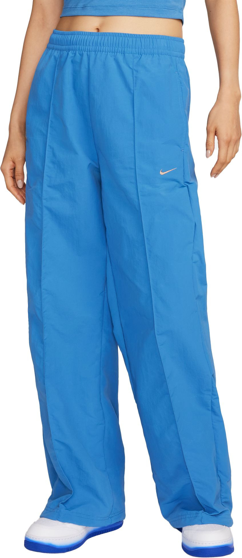 Nike Women's Sportswear Everything Wovens Mid-Rise Open-Hem Pants, XL, Star Blue | DICK'S Sporting Goods