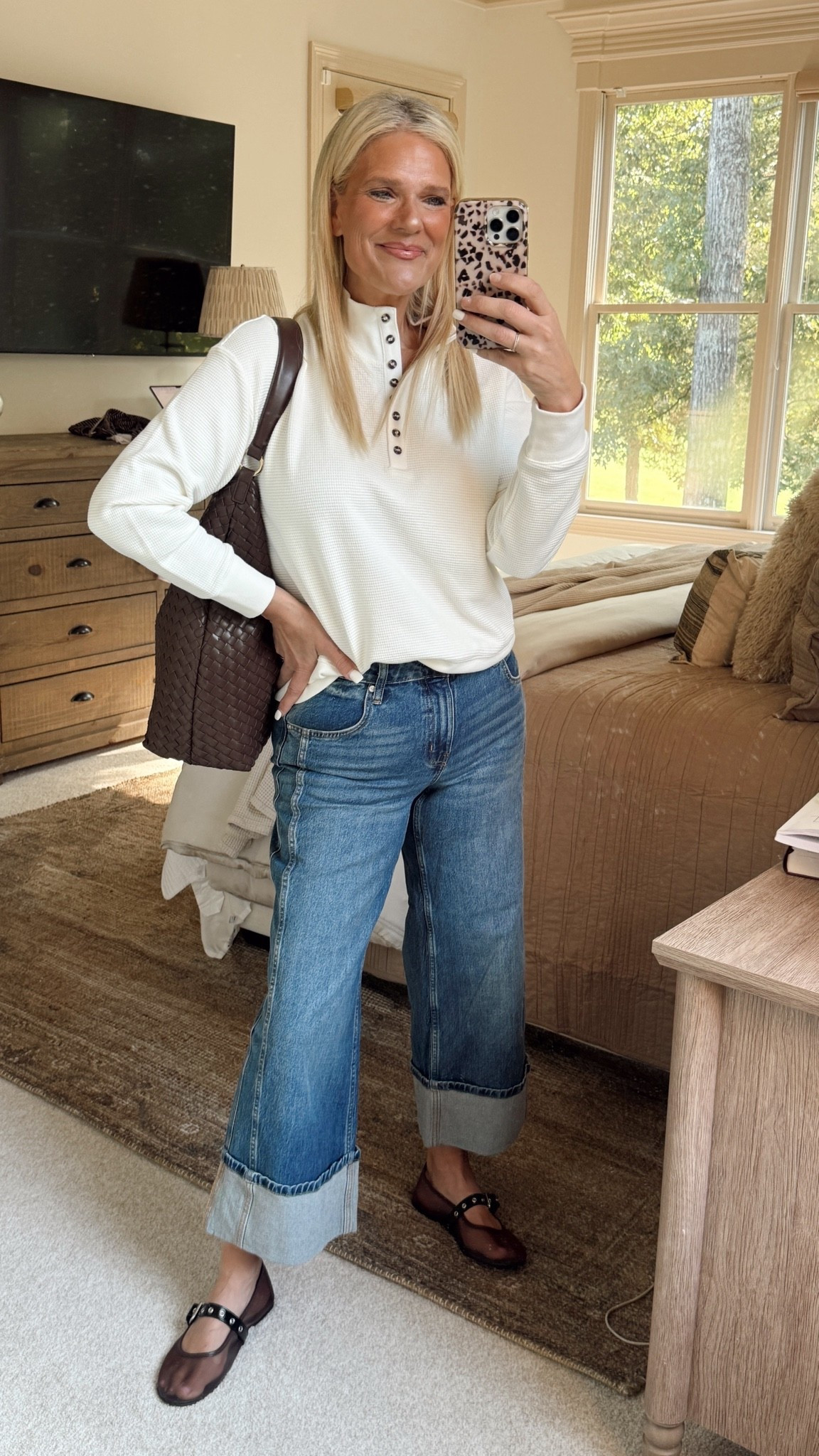 Obsessed with this Walmart outfit; wearing size 6 in jeans and medium in top!

#LTKSeasonal #LTKmomlife #LTKOver40