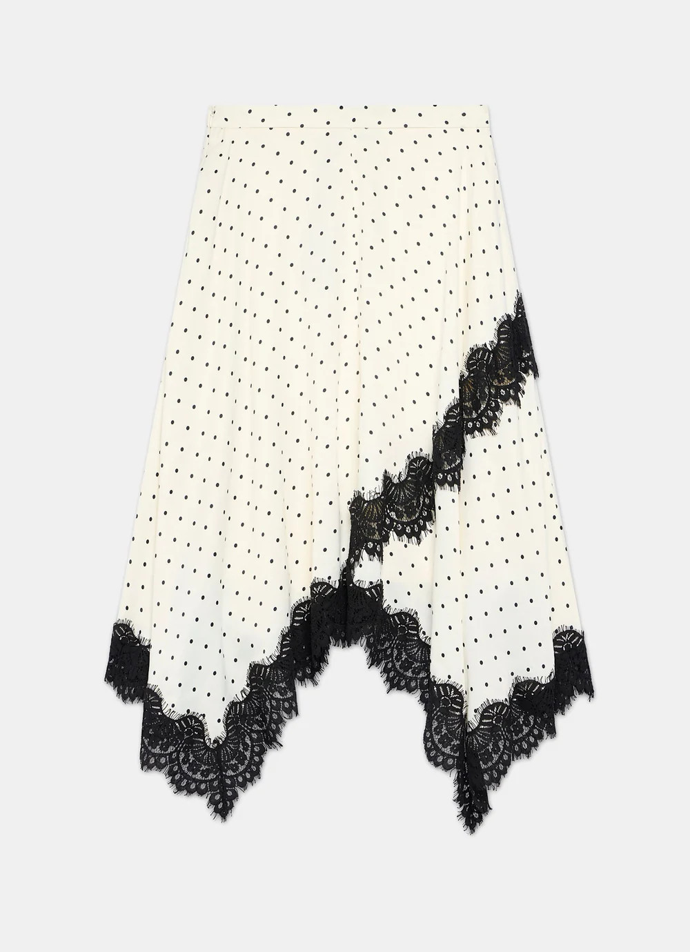 Cream Polka Dot Lace Trim Maxi Skirt | Mint Velvet