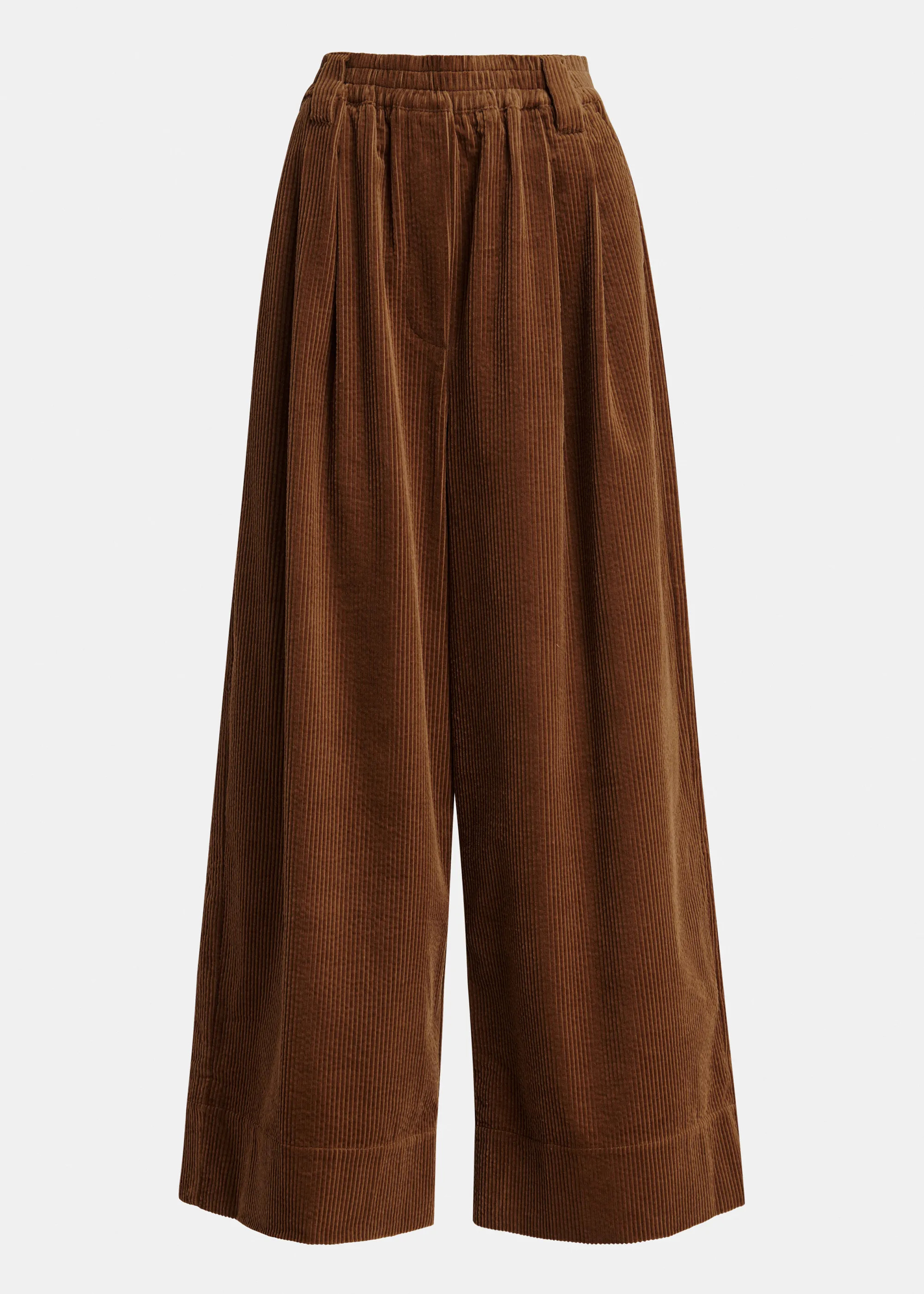 Brown corduroy wide-leg pants | Essentiel Antwerp United Kingdom | Essentiel Antwerp
