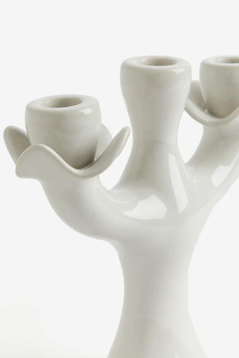Large stoneware candelabra - White - Home All | H&M GB | H&M (UK, MY, IN, SG, PH, TW, HK)