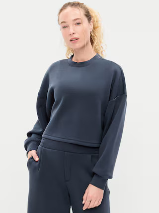 Bounce Fleece Crew-Neck Cropped Top | Old Navy (US)