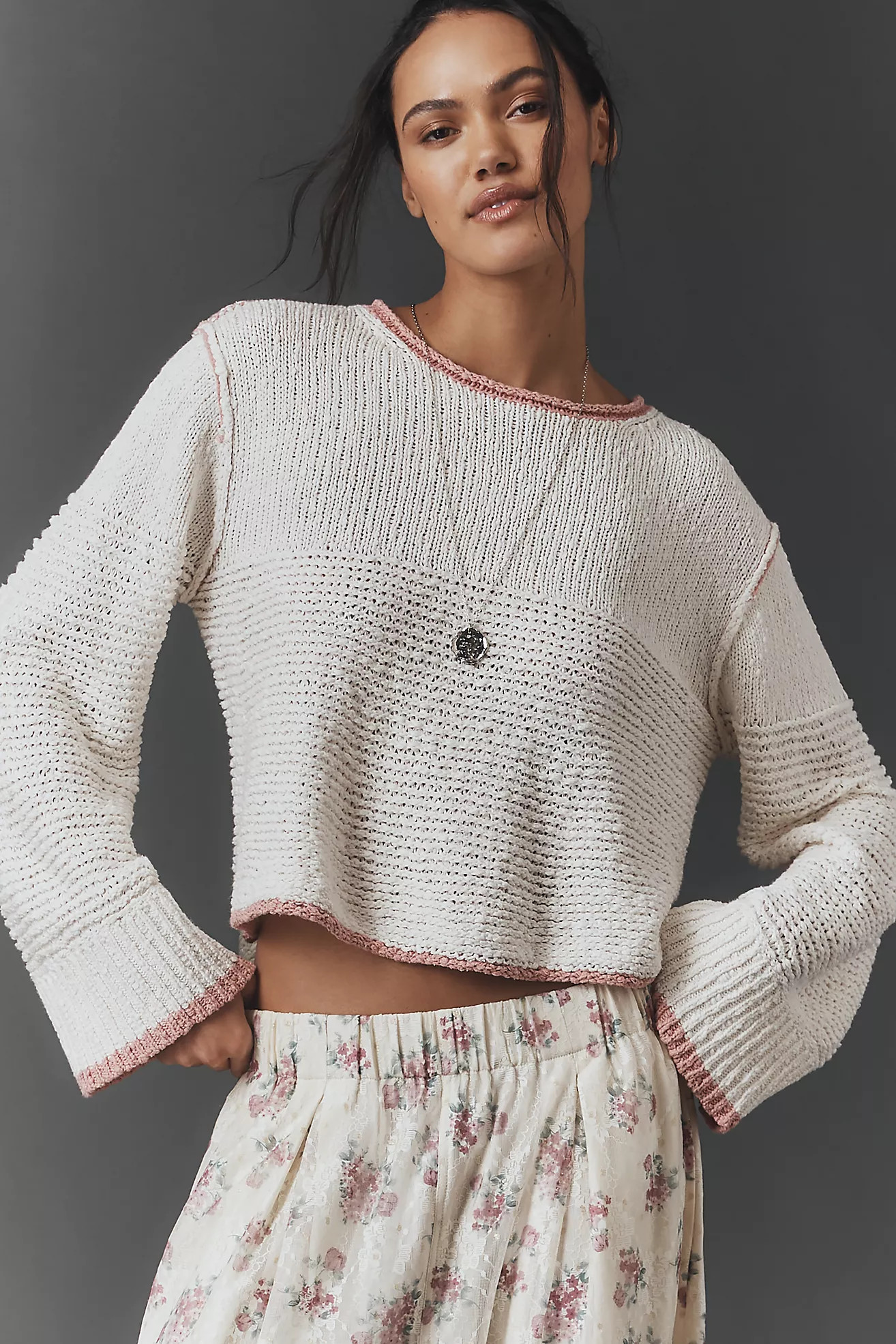 Pilcro Textured Boat-Neck Sweater | Anthropologie (US)