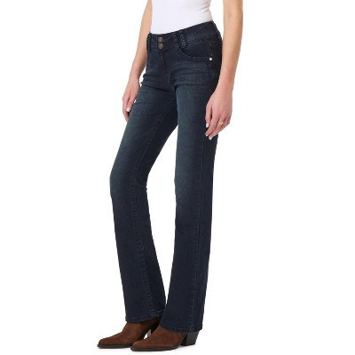 WallFlower Women's Luscious Curvy Bootcut Mid-Rise Insta Stretch Juniors Jeans (Standard and Plus), Blackberry, 0 Short | Target