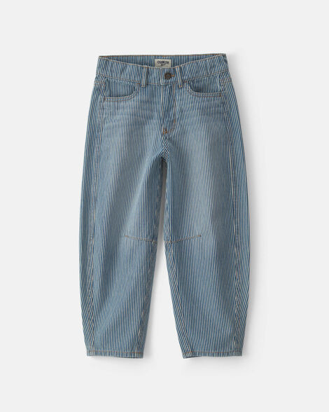 Girls Hickory Stripe Denim Barrel Jeans - Light Wash - OshKosh B'gosh | Carter's | Carter's Inc