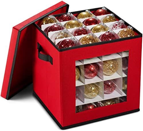 Nakior Christmas Ornament Storage Box – Xmas Ornament Container Stores up to 64 Holiday Ornamen... | Amazon (US)