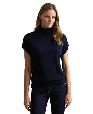Women's Mock-Neck Cap-Sleeve Sweater | Macy's