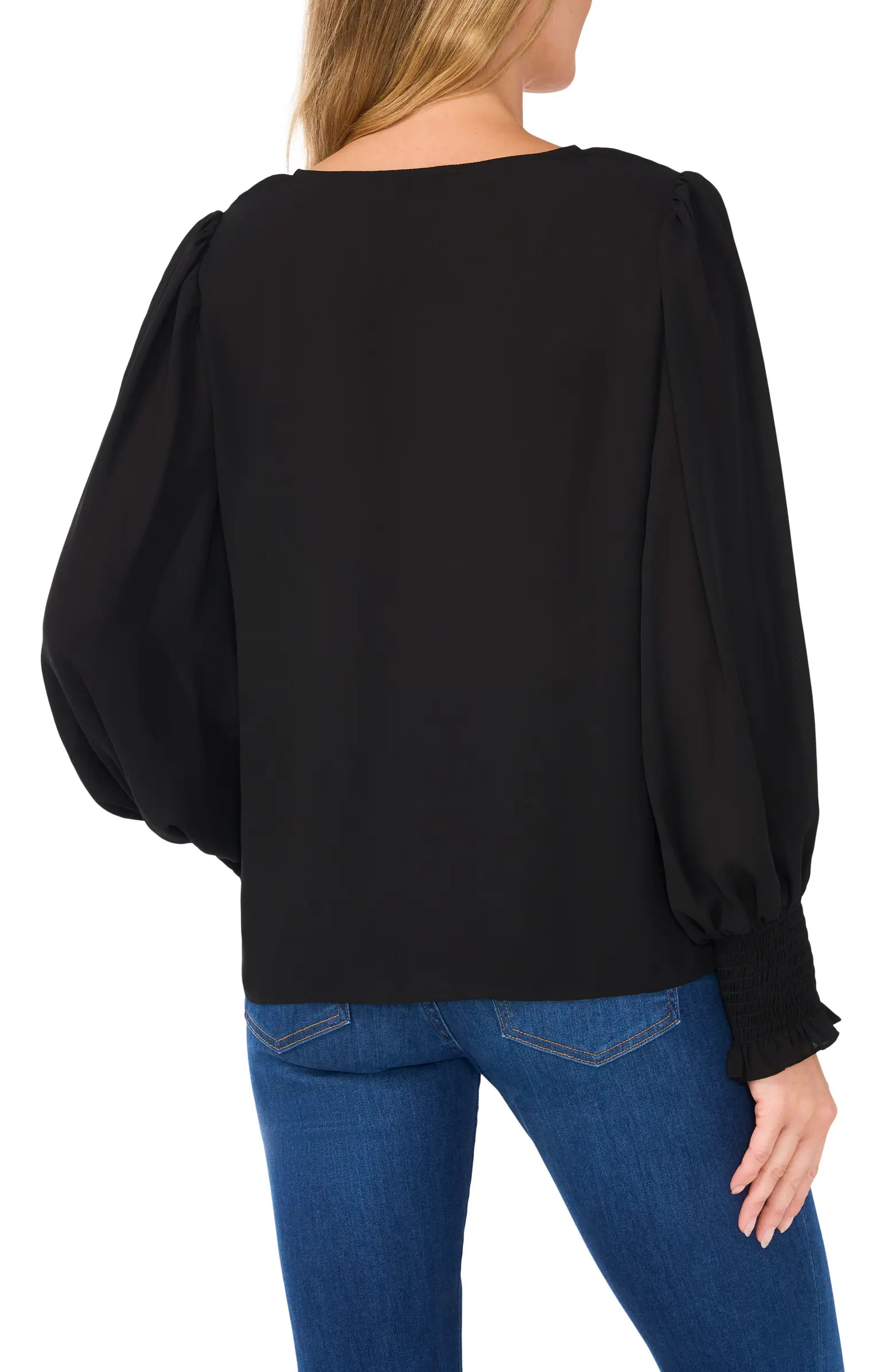 CeCe Smocked Cuff V-Neck Top | Nordstrom | Nordstrom