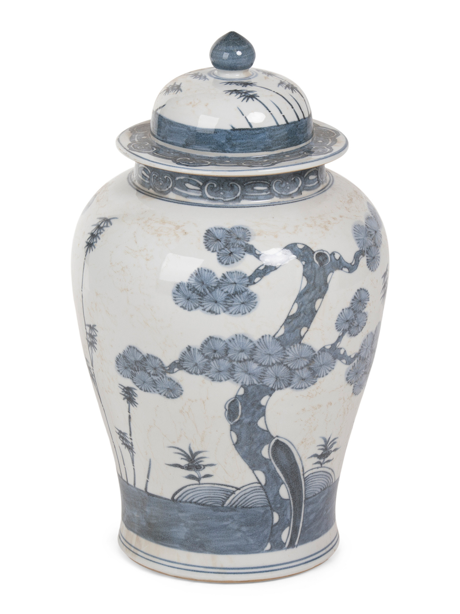 14x21 Porcelain Pine Tree Ming Temple Jar | TJ Maxx
