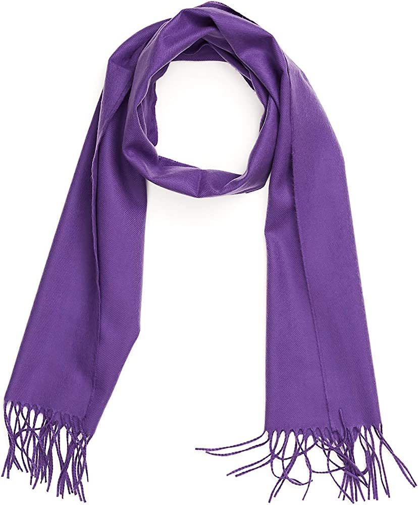 INVERNO Super Soft Luxurious Cashmere Feel Warm Winter Solid Plain Color Unisex Scarf | Amazon (US)