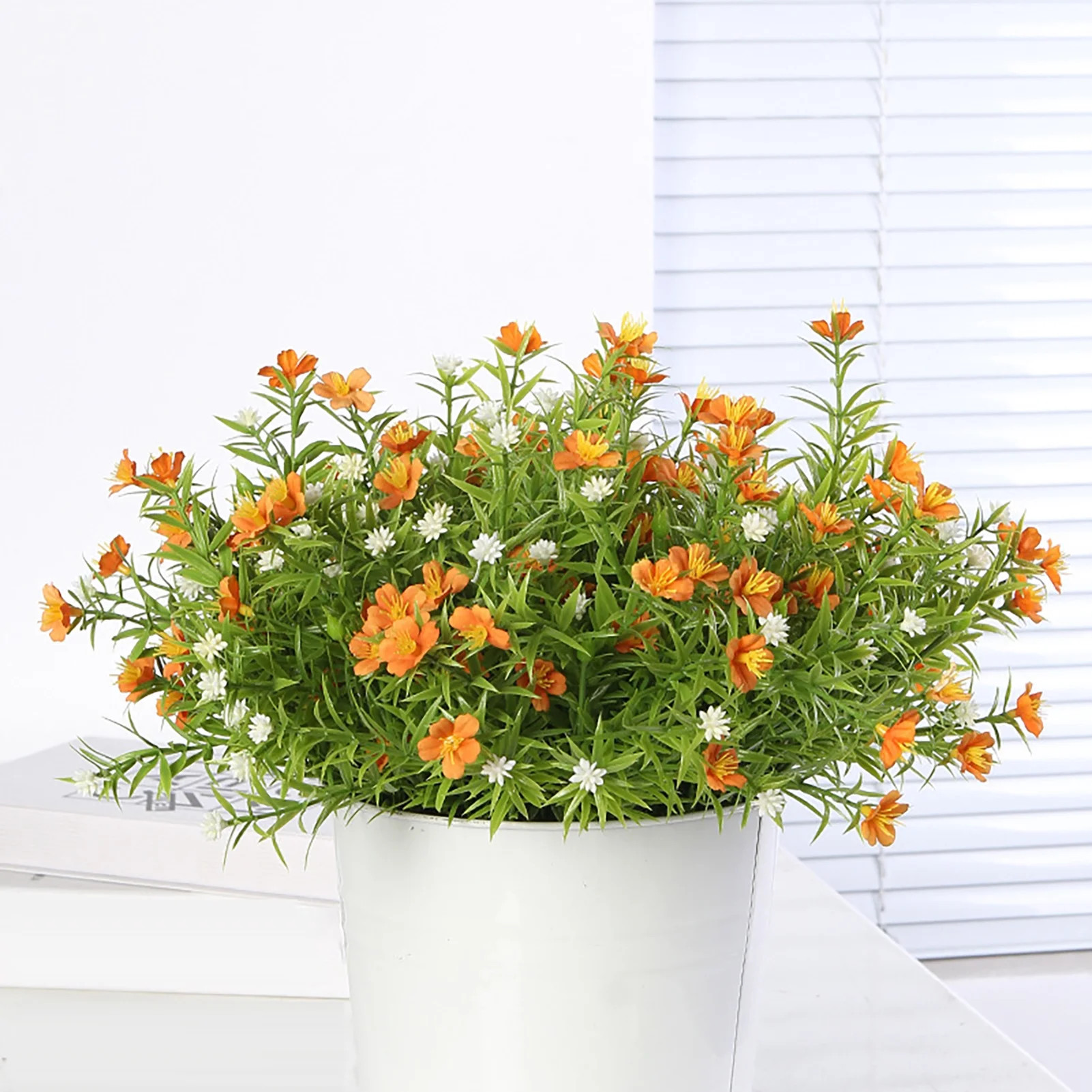 Visland 4PCS Artificial Fake Flowers Faux Plastic Fabric Greenery Shrubs Plants Fake Flowers Hang... | Walmart (US)