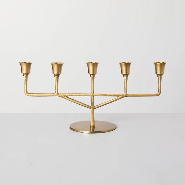 Antiqued Metal Taper Candelabra Brass Finish - Hearth & Hand™ with Magnolia | Target