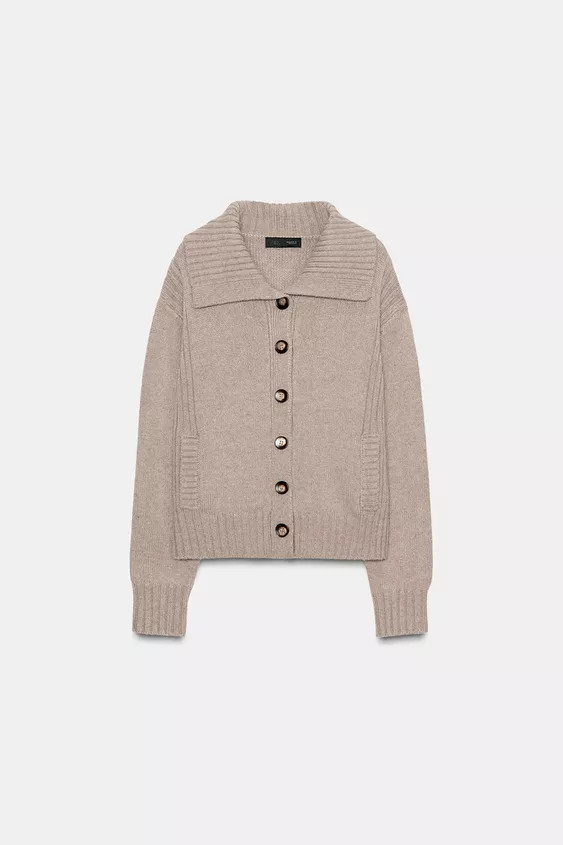 RIBBED TRIM CARDIGAN | Zara US