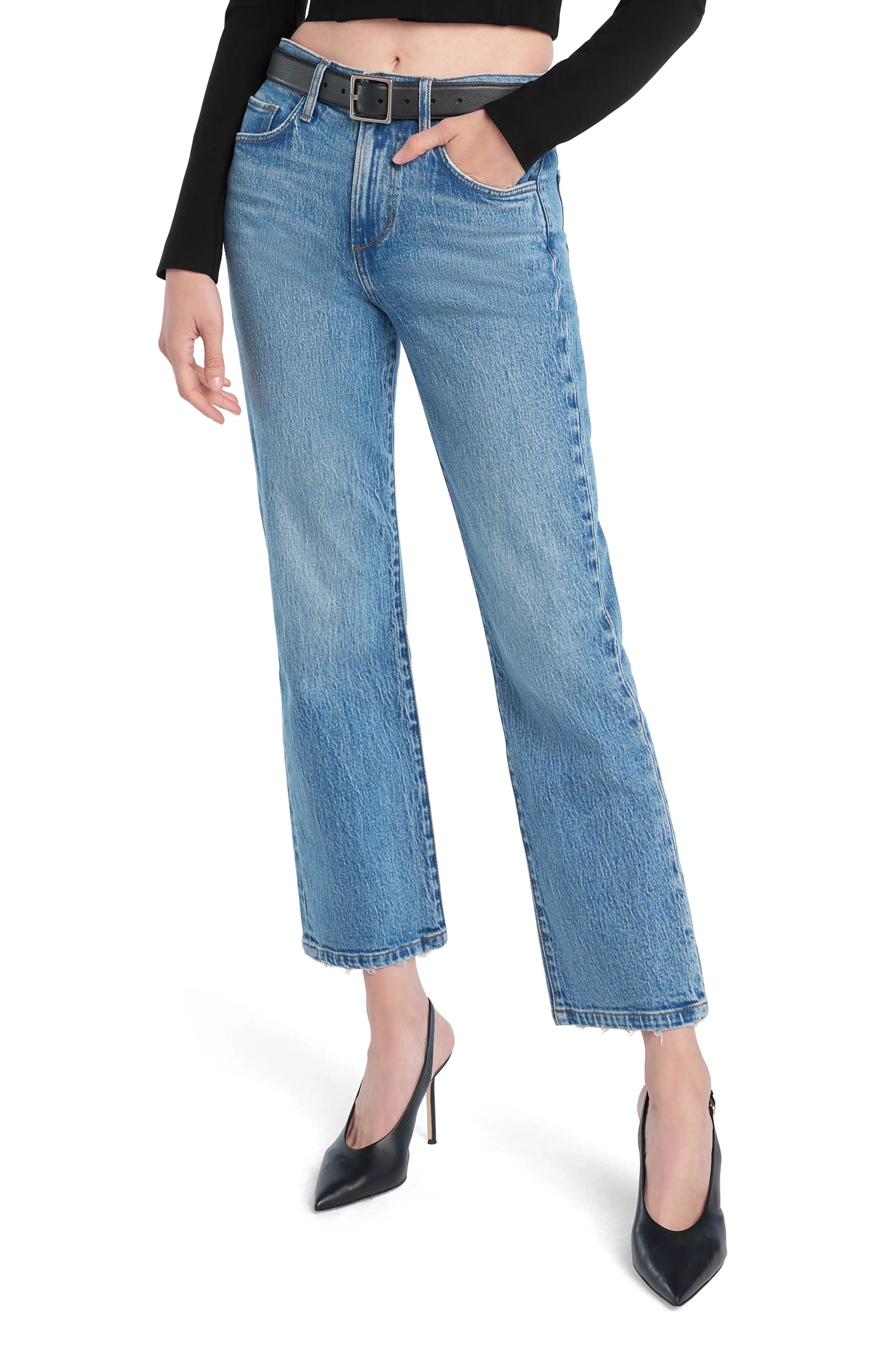 The Dot Mid Rise Straight Ankle Jeans (Women) | Nordstrom | Nordstrom