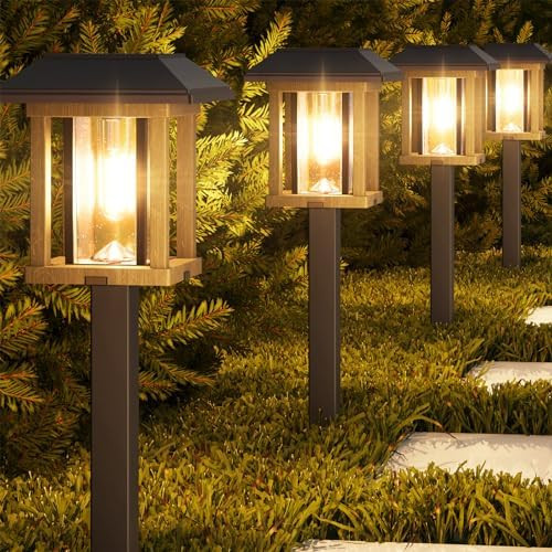 XMCOSY+ Solar Pathway Lights Outdoor, 25 LM LED Garden Lights with Seed Glass, 2-Tone/Colour, Wat... | Amazon (US)