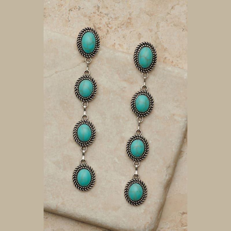 Rockin' C Women's 4 Turquoise Stone Dangle Earrings | Cavender's