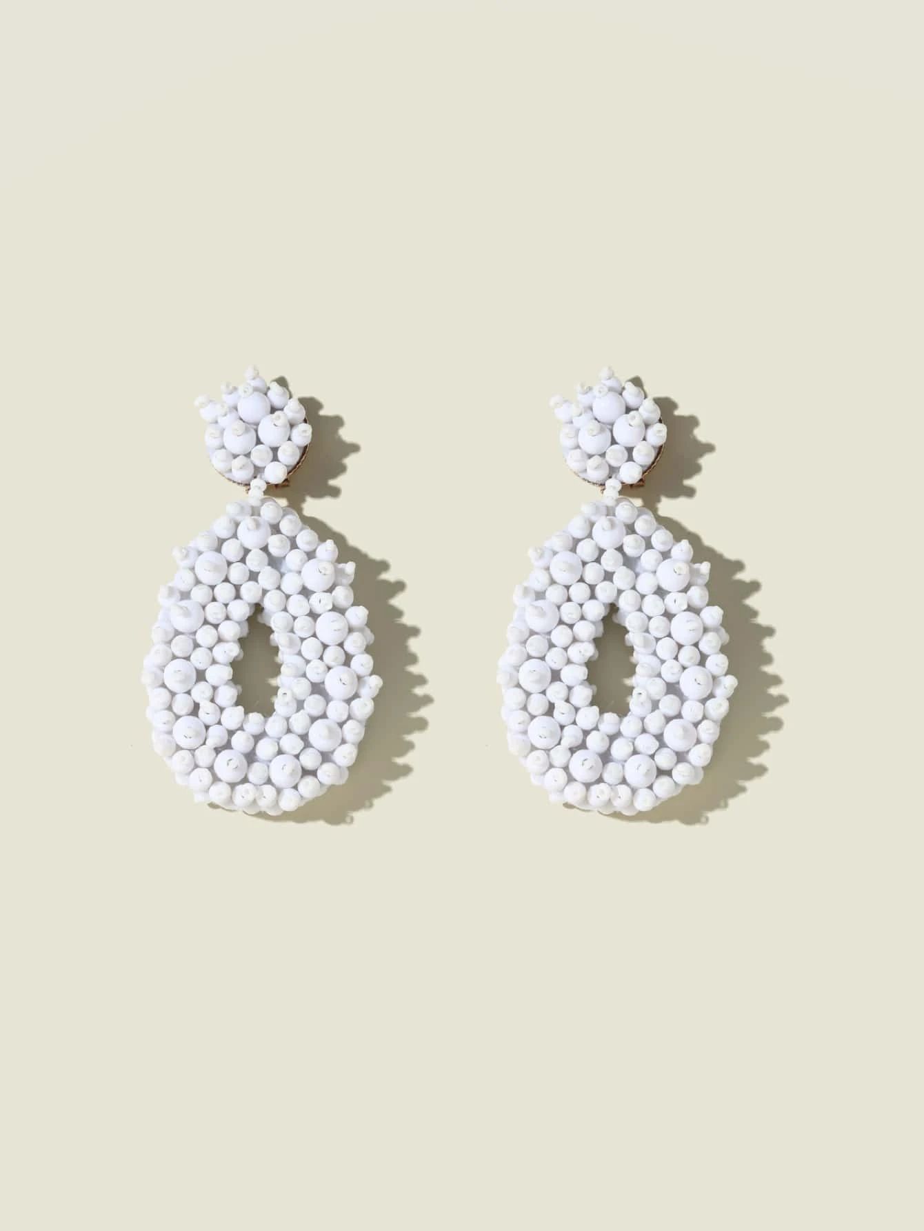 Beaded Hollow Out Earrings | SHEIN