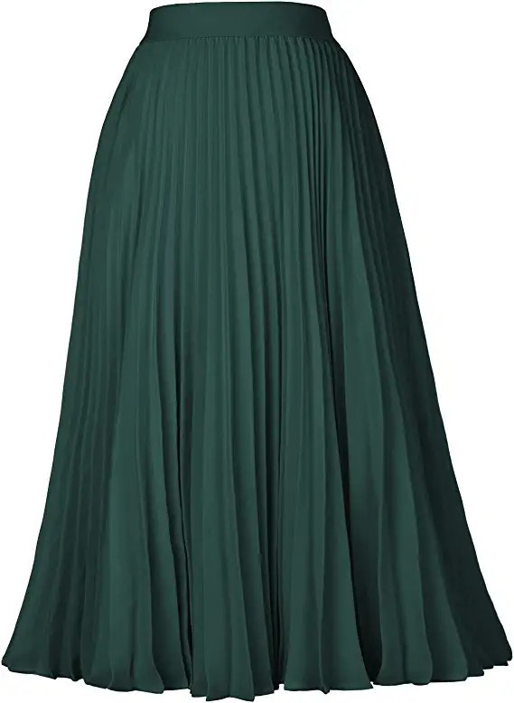 Casual Pleated Midi Skirt for T-Shirt Top Dark Green Size XL KK659-23 at Amazon Women’s Clothin... | Amazon (US)