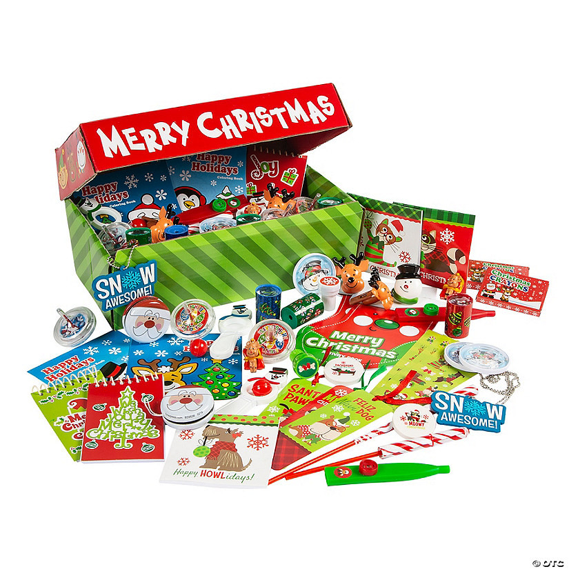 Bulk 100 Pc. Classic Santa’s Stationery & Toy Box Assortment | Oriental Trading Company