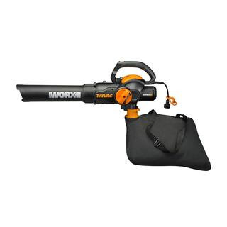 Worx 70 MPH 600 CFM 12 Amp Electric Leaf Blower Mulcher and Vacuum WG522 - The Home Depot | The Home Depot