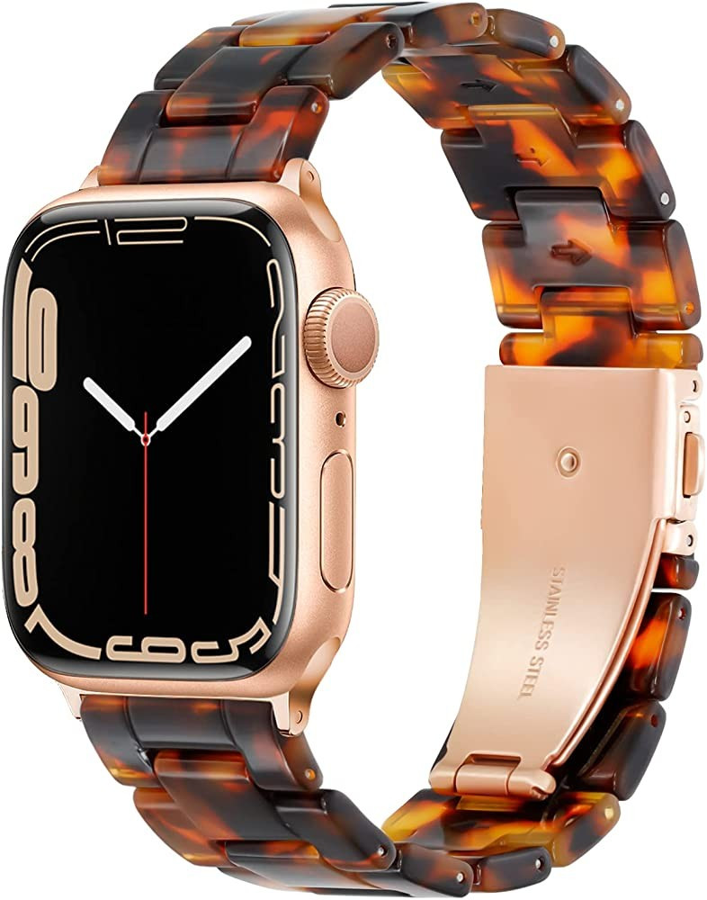 Pleixiu Compatible With Apple Watch Band 38mm 40mm 41mm 42mm 44mm 45mm Lightweight Resin With Sta... | Amazon (US)