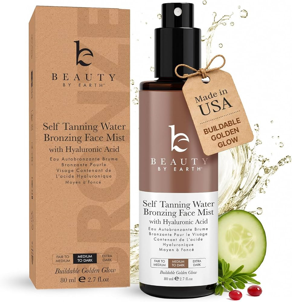 Bronzing Face Tanner Spray Mist, Sunless Face Tanning Water, USA Made with Natural & Organic Ingr... | Amazon (US)