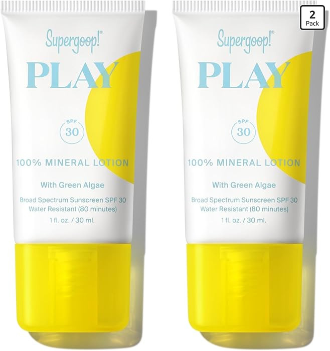 Supergoop! PLAY Mineral Lotion - 1 fl oz, Pack of 2 - Broad Spectrum SPF 30 Sunscreen for Face & ... | Amazon (US)