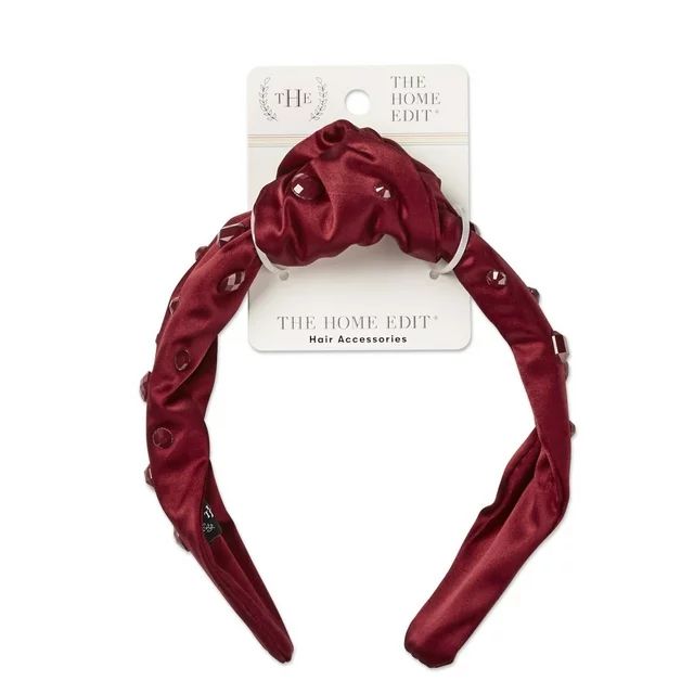 The Home Edit Knotted Fashion Headband with Gemstone Embellishments, Red | Walmart (US)