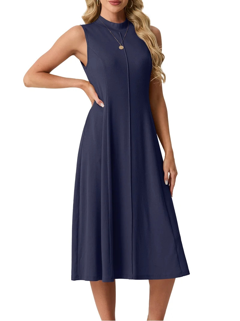 Cueply Womens Summer Dresses Casual 2026 Sleeveless Midi Dress Tank Sundress Vacation Outfits wit... | Walmart (US)