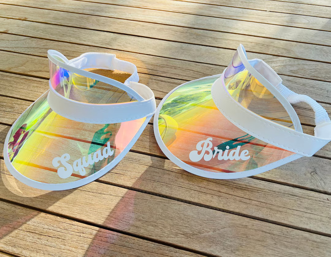 Personalized Bride Visor Bachelorette Visors Bachelorette Party Sun Visors Beach Bachelorette Gif... | Etsy (US)