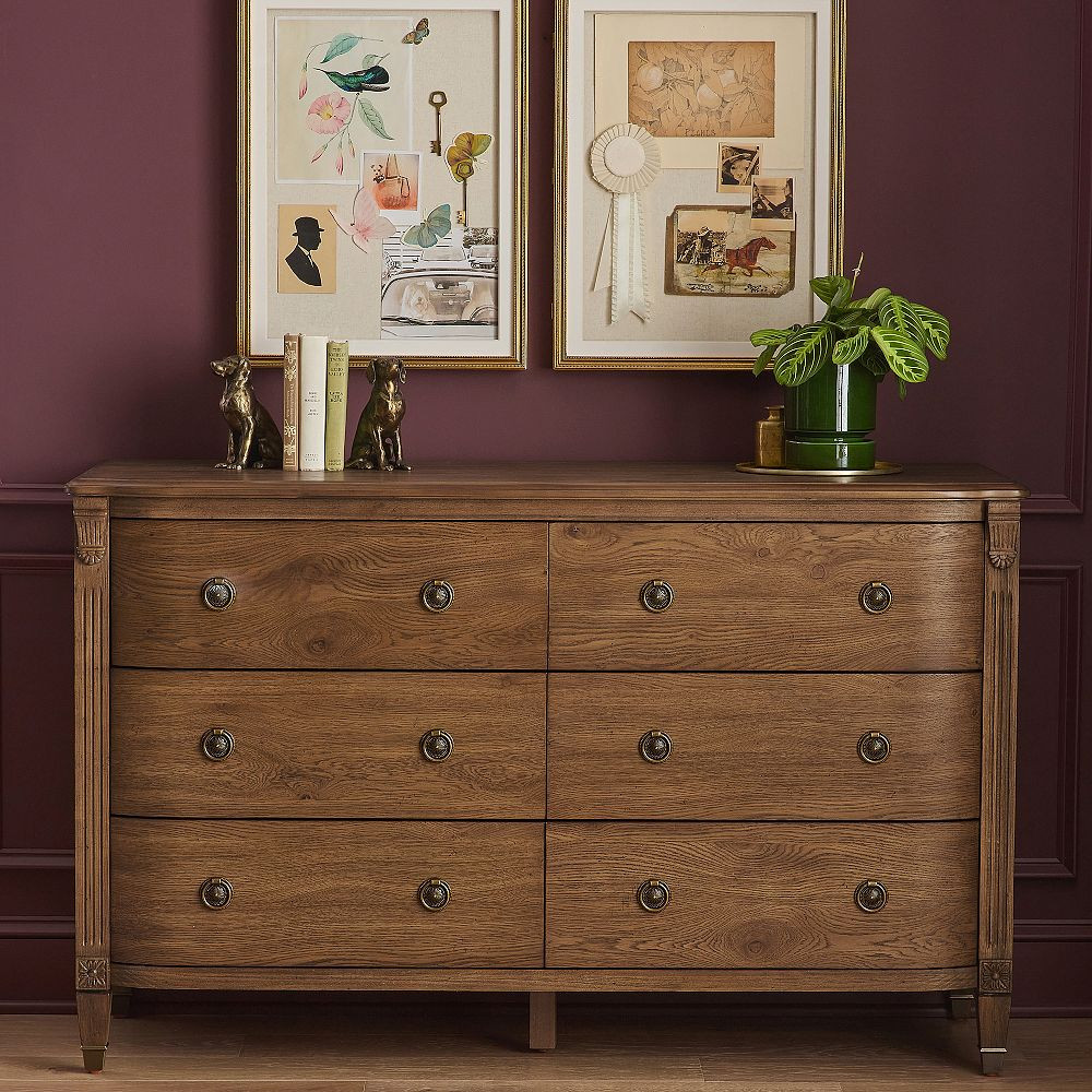 Chris Loves Julia Aged Oak 6-Drawer Dresser (56w x 20d") | Pottery Barn Teen