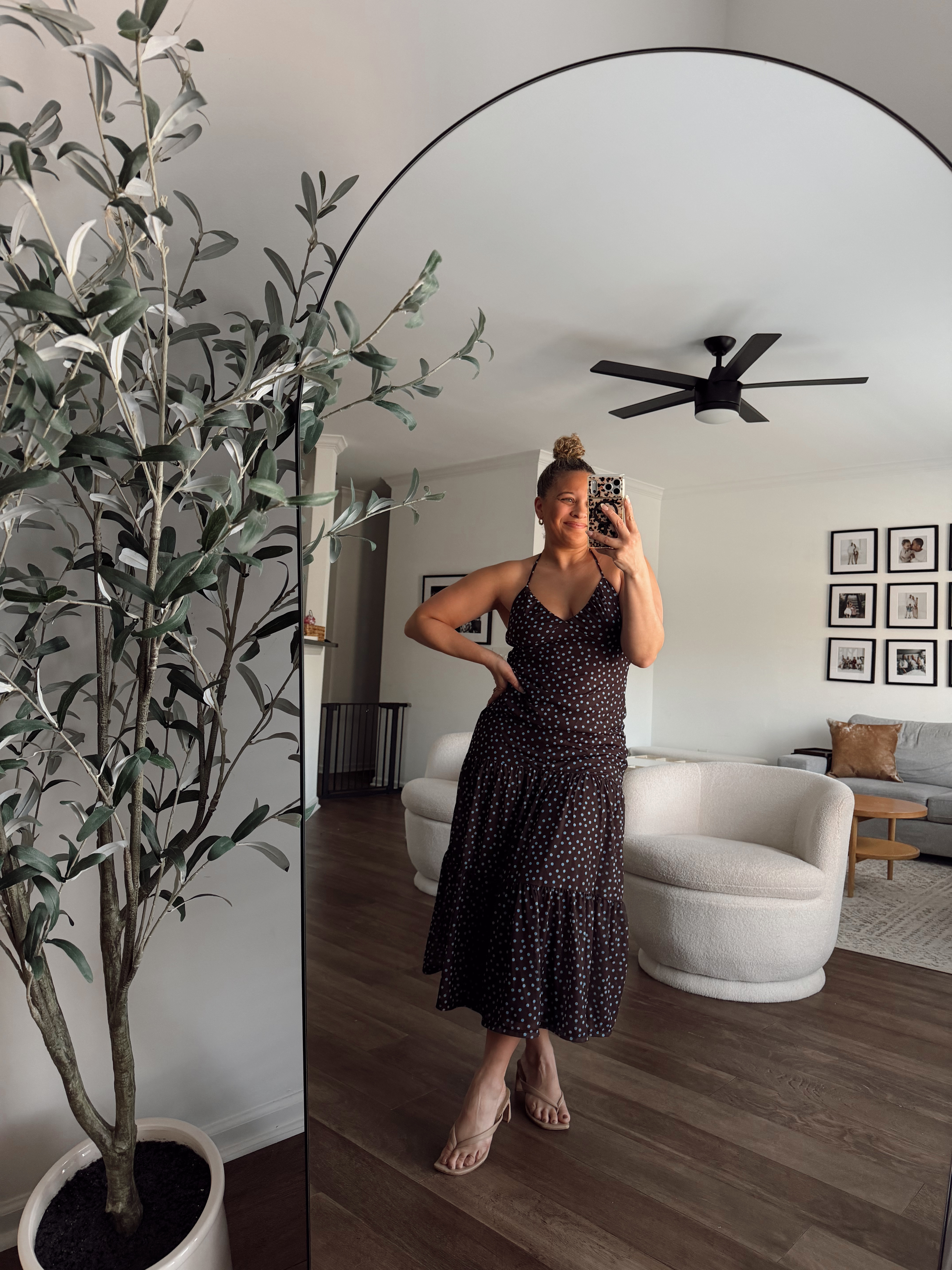 cutest polka dot dress, wearing a size L 

 