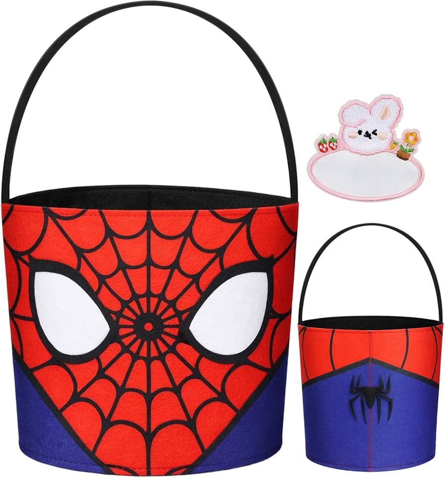 Cute Themed Easter Basket - Large Empty Felt Basket with Handle, Personalized Name Tag Patch, Raf... | Amazon (US)