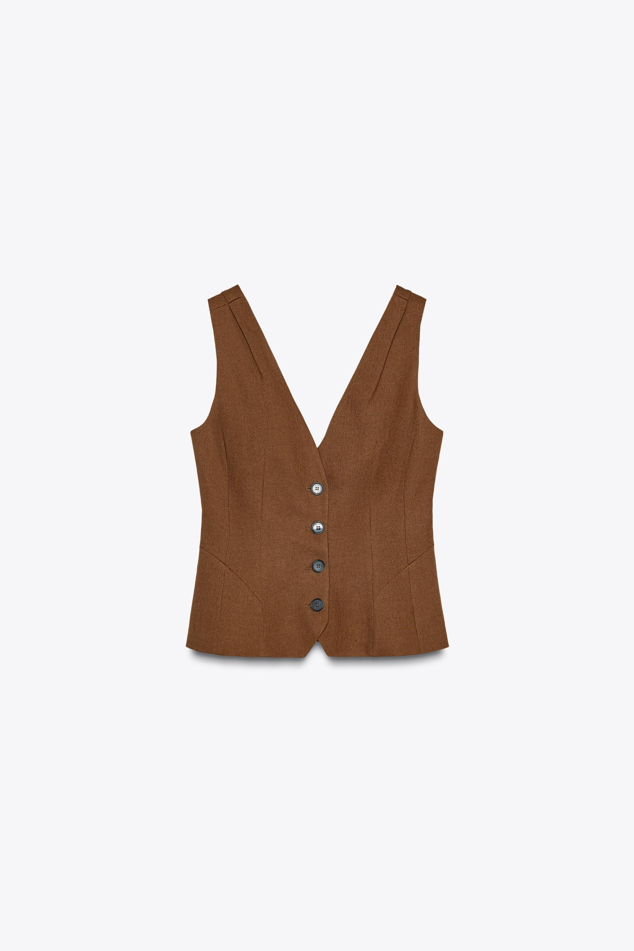 ZW COLLECTION LINEN BLEND VOLUME WAISTCOAT | Zara US