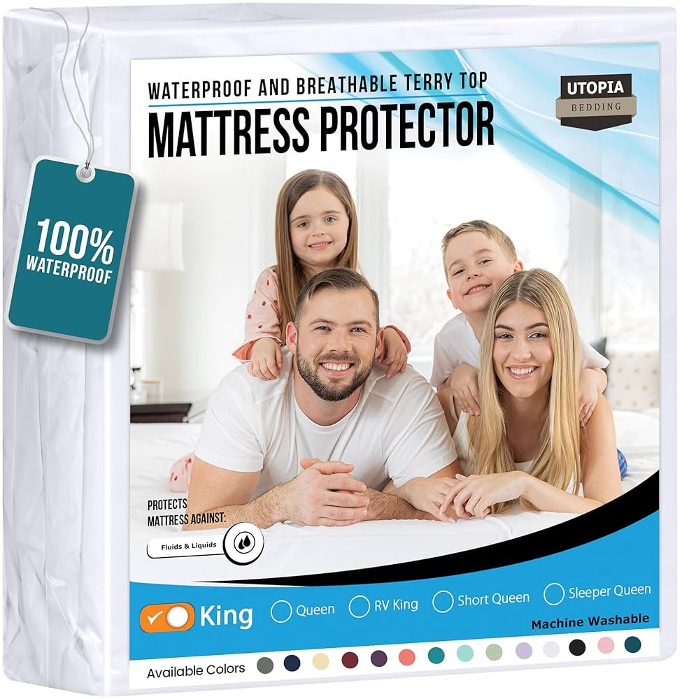 Utopia Bedding Waterproof Mattress Protector King Size, Premium Terry Mattress Cover 200 GSM, Bre... | Amazon (US)