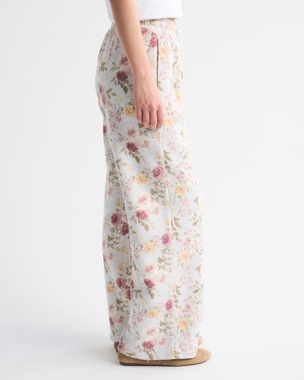 Women's High Rise Sunday Wide Leg Sweatpant | Women's Matching Sets | Abercrombie.com | Abercrombie & Fitch (US)