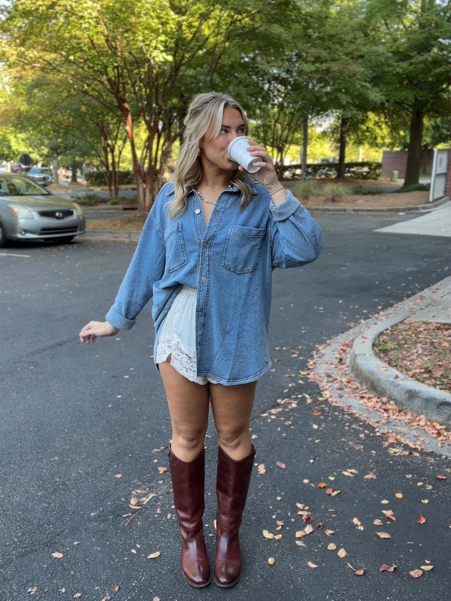 A little beginning of fall outfit - it’s still 90 degrees in the Carolina’s!

#LTKFindsUnder50 #LTKSeasonal #LTKFallSale