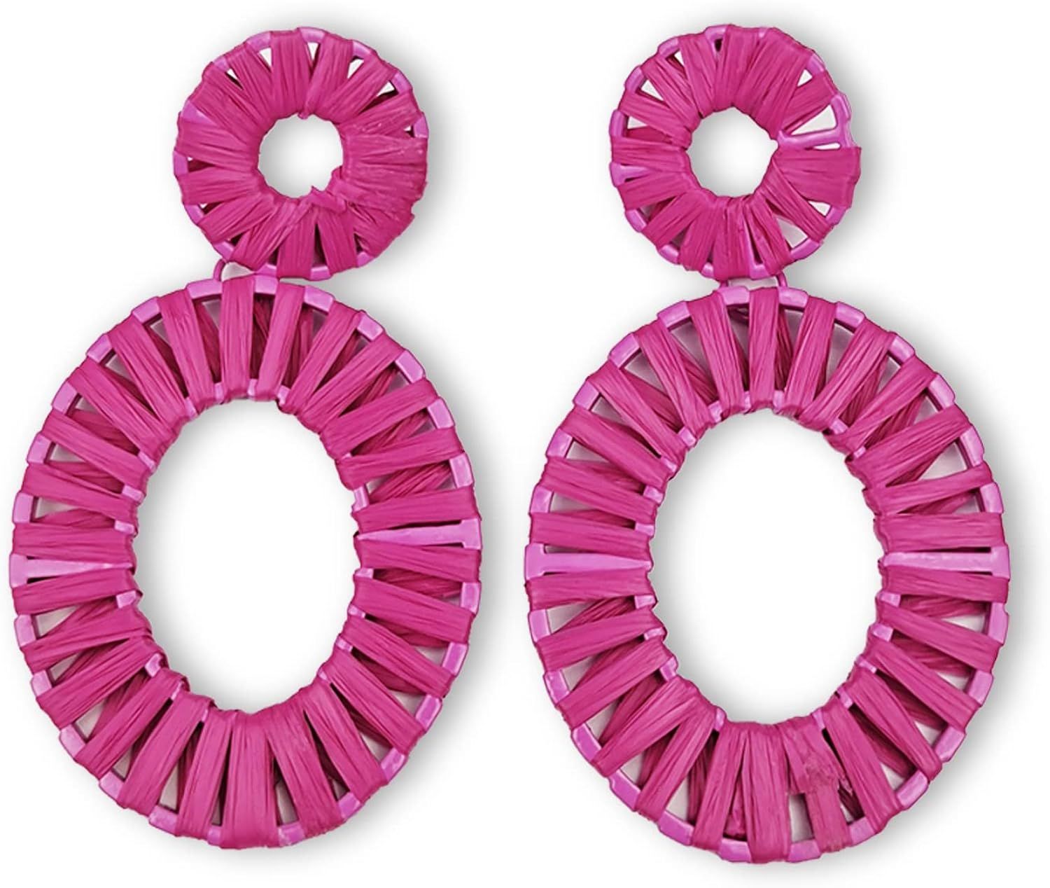 Beaded Raffia Earrings - Statement Drop Earrings Bohemian Handmade Beaded Earrings for Women | Amazon (US)