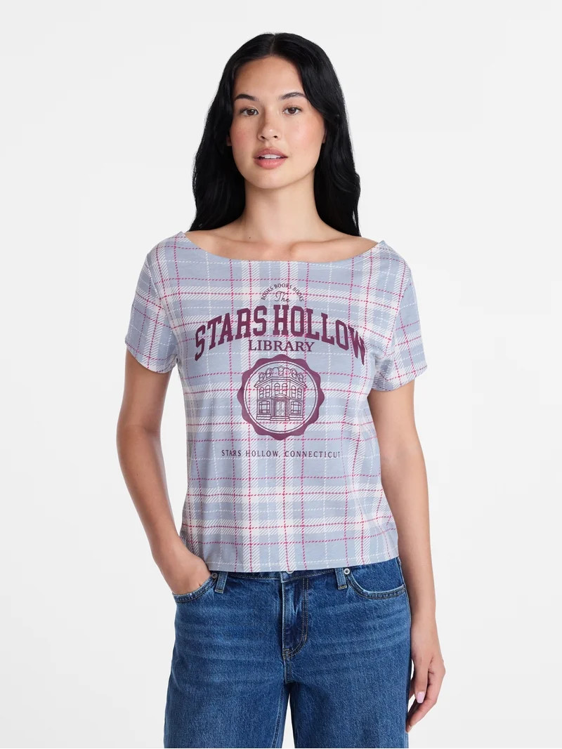 Gilmore Girls Women's Off the Shoulder Skimmer Tee, Sizes XXS-XXL | Walmart (US)
