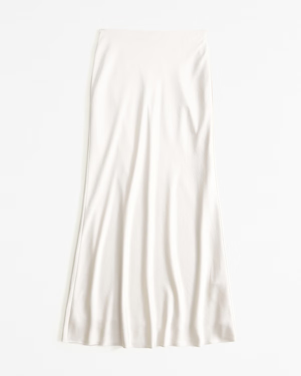 Elevated Satin Column Maxi Skirt | Abercrombie & Fitch (US)