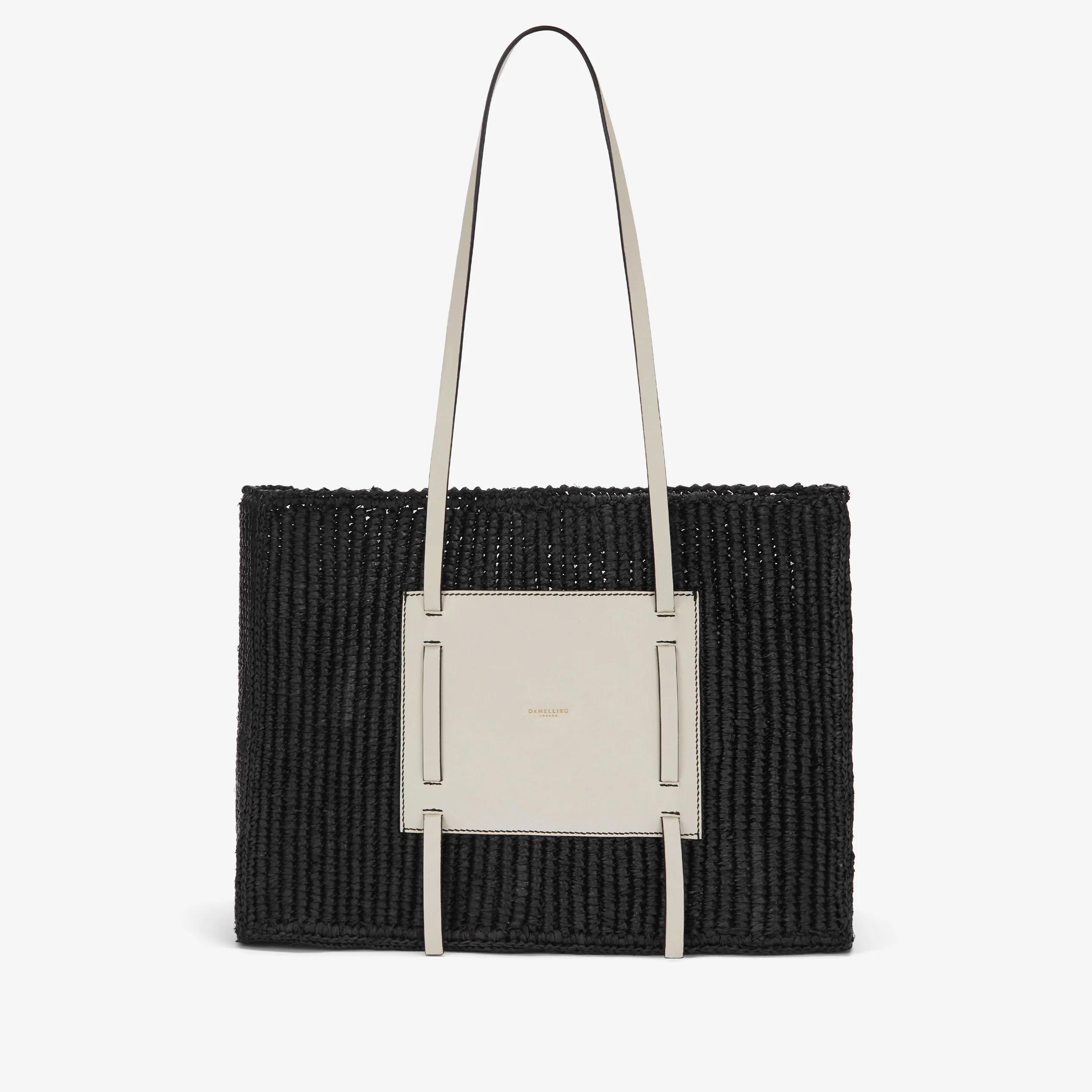 The Capri | Black Raffia & Off-White Smooth | DeMellier | DeMellier
