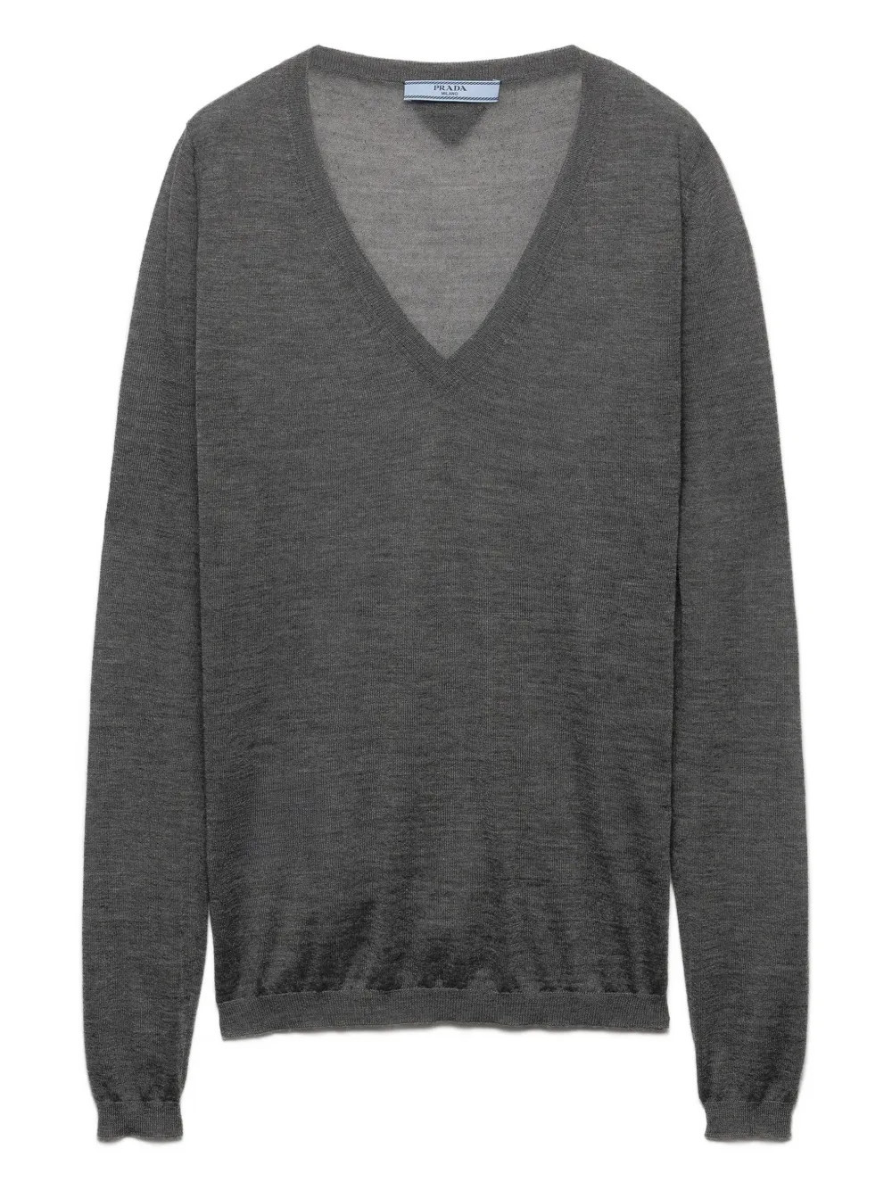 Prada long-sleeve V-neck sweater - Grey | Farfetch Global